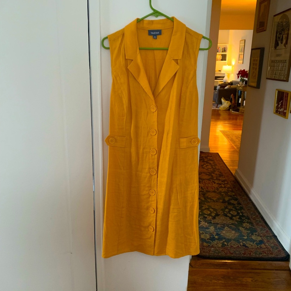ModCloth button down mustard sun dress
